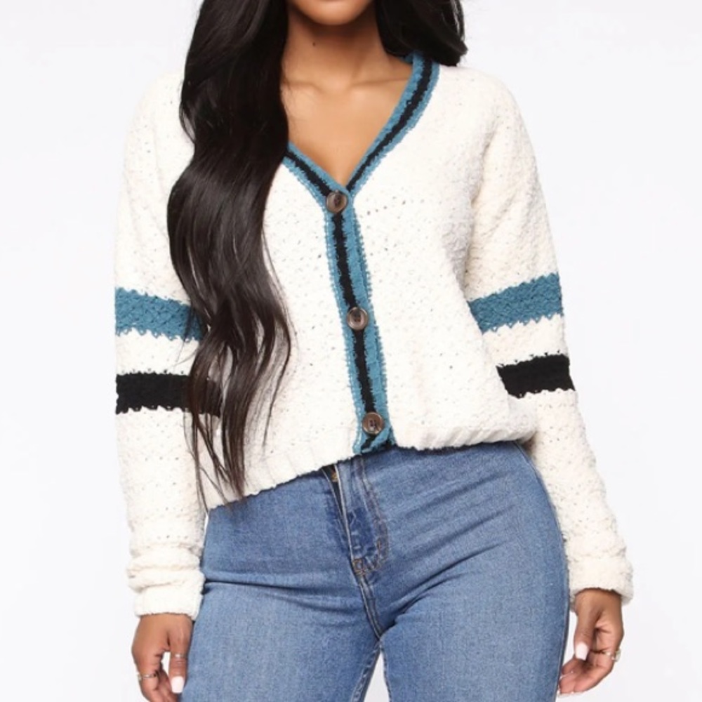 Never worn! Soft, striped cardigan